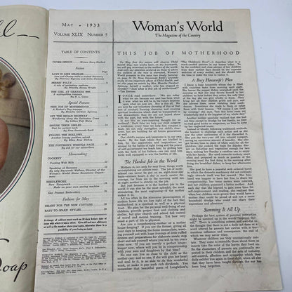 1933 May Women's World Magazine Miriam Story Hurford Art Gardening TI4