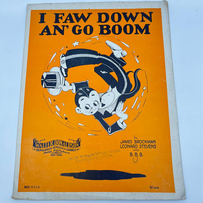 1928 Sheet Music I Faw Down and Go Boom James Brockman Leonard Stevens TF9