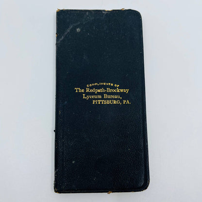 1911 Leather Bound Pocket Book Redpath-Brockway Lyceum Bureau Pittsburgh PA SC2