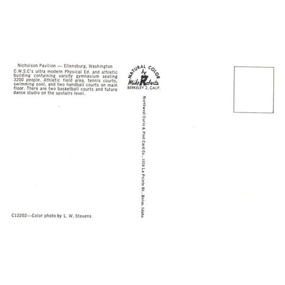 Vintage Postcard - Nicholson Pavilion Ellensburg Washington AD9