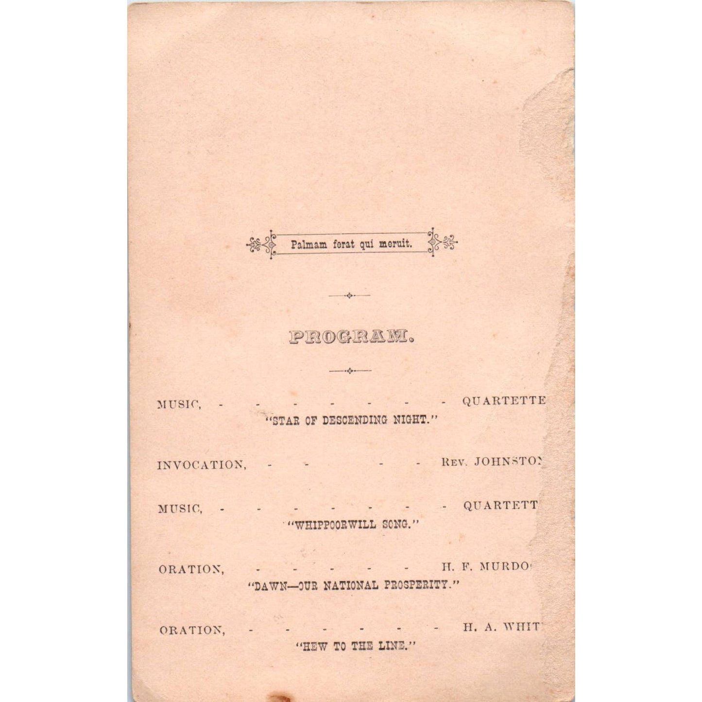 1884 Amity College Iowa Commencement Invitation Card EA3