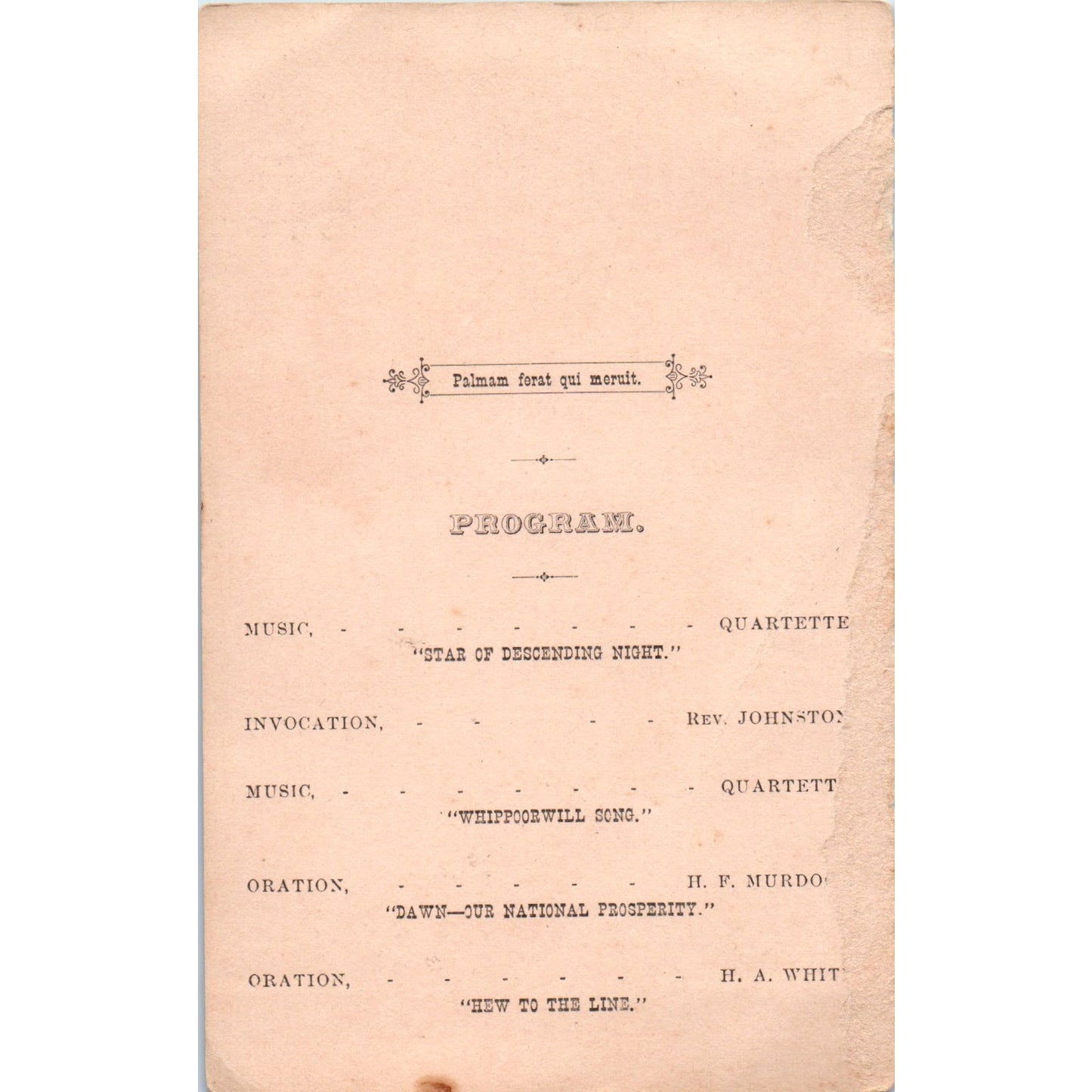 1884 Amity College Iowa Commencement Invitation Card PX2