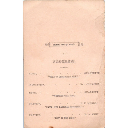 1884 Amity College Iowa Commencement Invitation Card PX2
