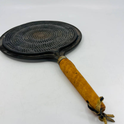 1920s Stove Top Heat Diffuser Round Metal Flame Fanner Wood Handle 14” TC6