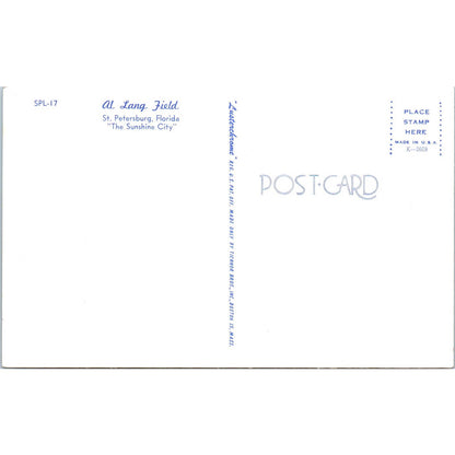 Al Lang Field Tampa Bay FL Sunshine City Lusterchrome Original Postcard TK1-24