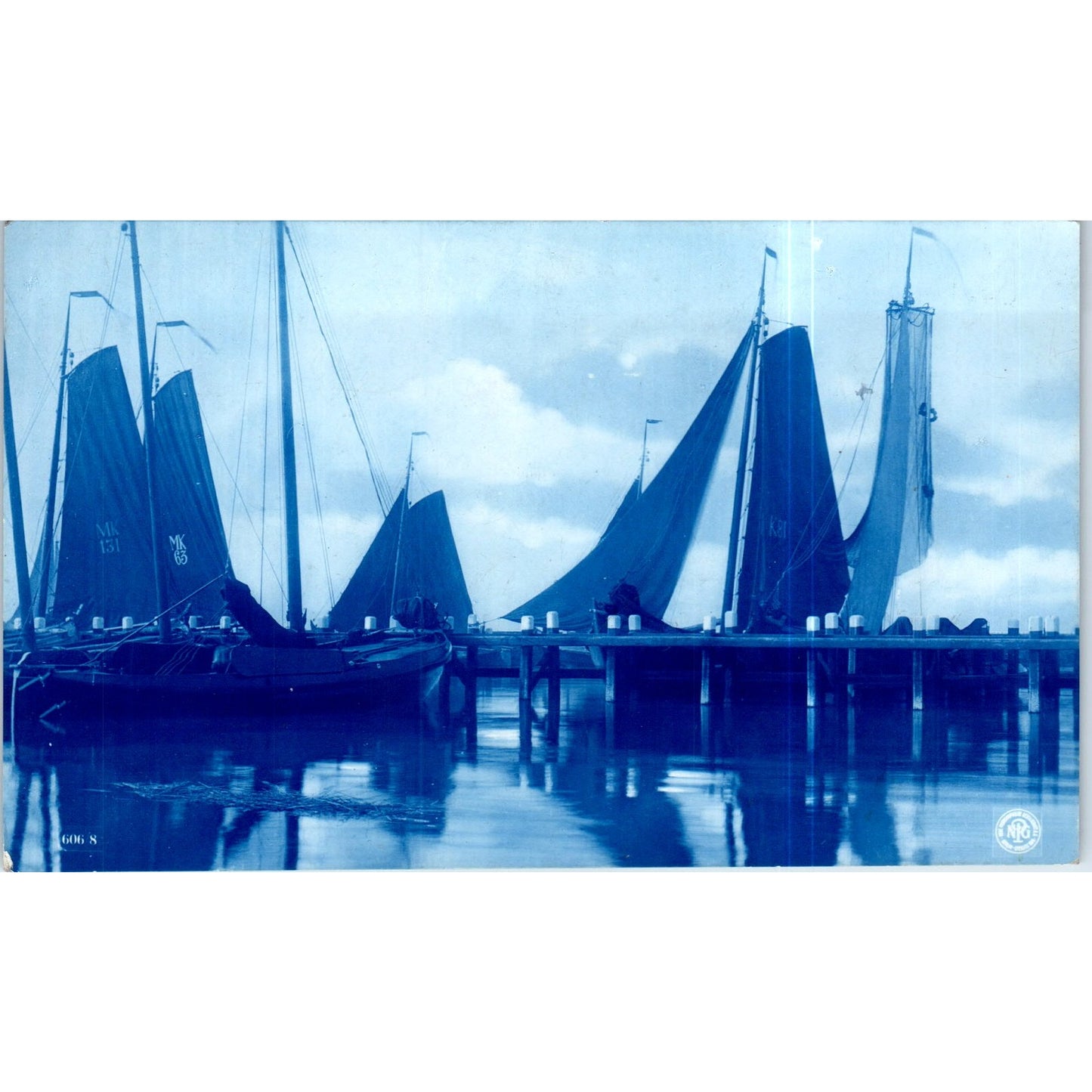Sailboats in Harbor Eden New York 1910 Original Postcard P2-3