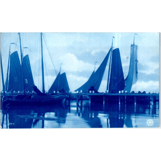 Sailboats in Harbor Eden New York 1910 Original Postcard P2-3
