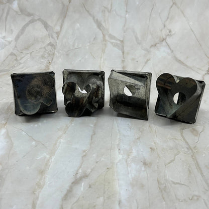 Vintage Tin Metal Cookie Cutter Set of 4 Playing Card Suits 1.75” TJ1