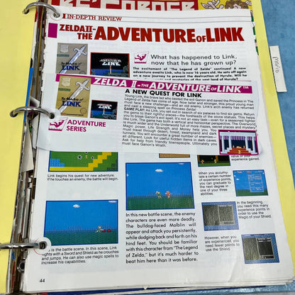 c1989 Binder of Clipped NES Maps and Articles From Nintendo Power Magazine TJ6-1