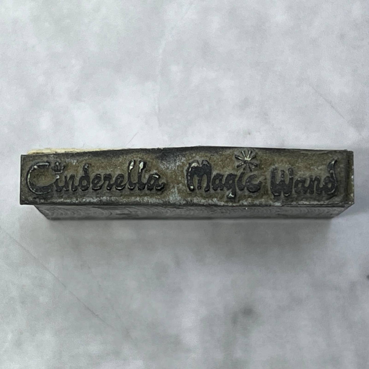 Vintage Printing Letterpress Printers Block Plate “Cinderella Magic Wand” TJ511