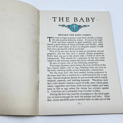 1950s The Baby - Baby Care Booklet Metropolitan Life Insurance TF7