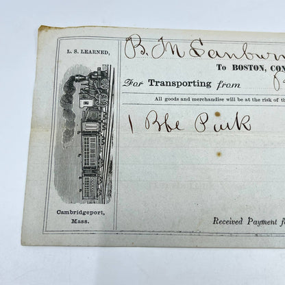 1861 Civil War Era Bank Check Boston Concord & Montreal Railroad Corporation SC5