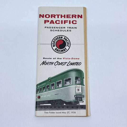 1956 Northern Pacific Railway VistaDome North Coast Passenger Train Schedule TF7