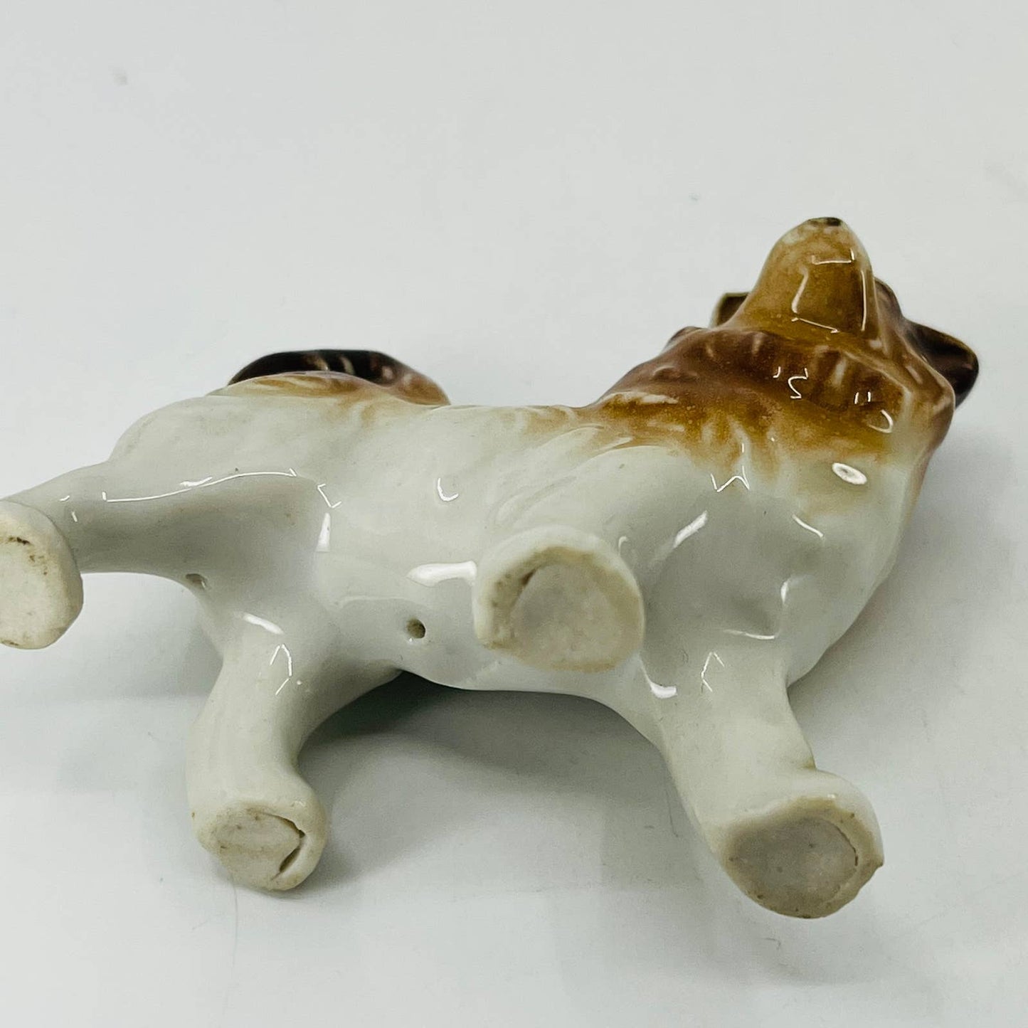 Vintage Collie Dog Figurine Hand Painted Porcelain Ceramic 2.5” SA5