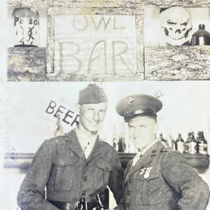 1940s WWII RPPC Soldiers Having a Drink at OWL Bar SC5