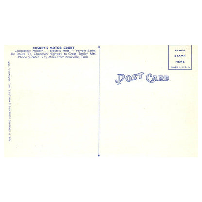 Huskey's Motor Court Knoxville Tennessee - Postcard TJ8-2