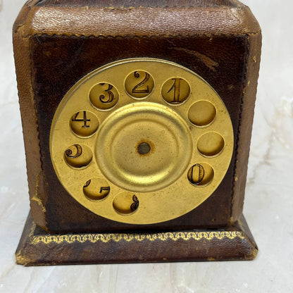 Vintage Italian Leather Wrapped Telephone Shape Decanter Bottle TC5