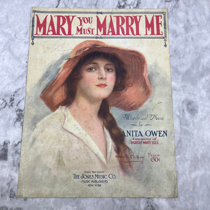MARY You must marry me - Vintage Sheet Music - by ANITA OWEN 1919 V39-3