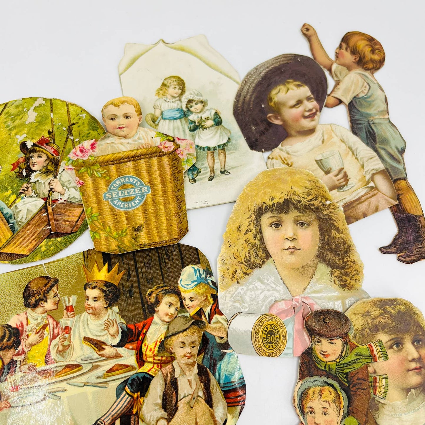 1880s Huge Lot Victorian Cut Out Scrap Children Boy Girl Baby Infant EA2