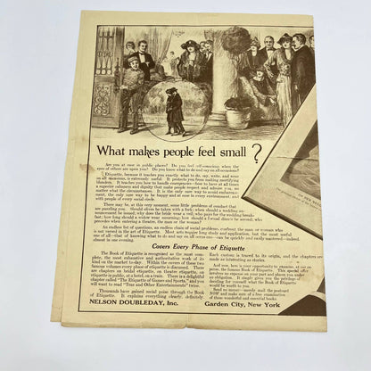 1920s Mail Order Advertisement for the Book of Etiquette Nelson Doubleday AA9