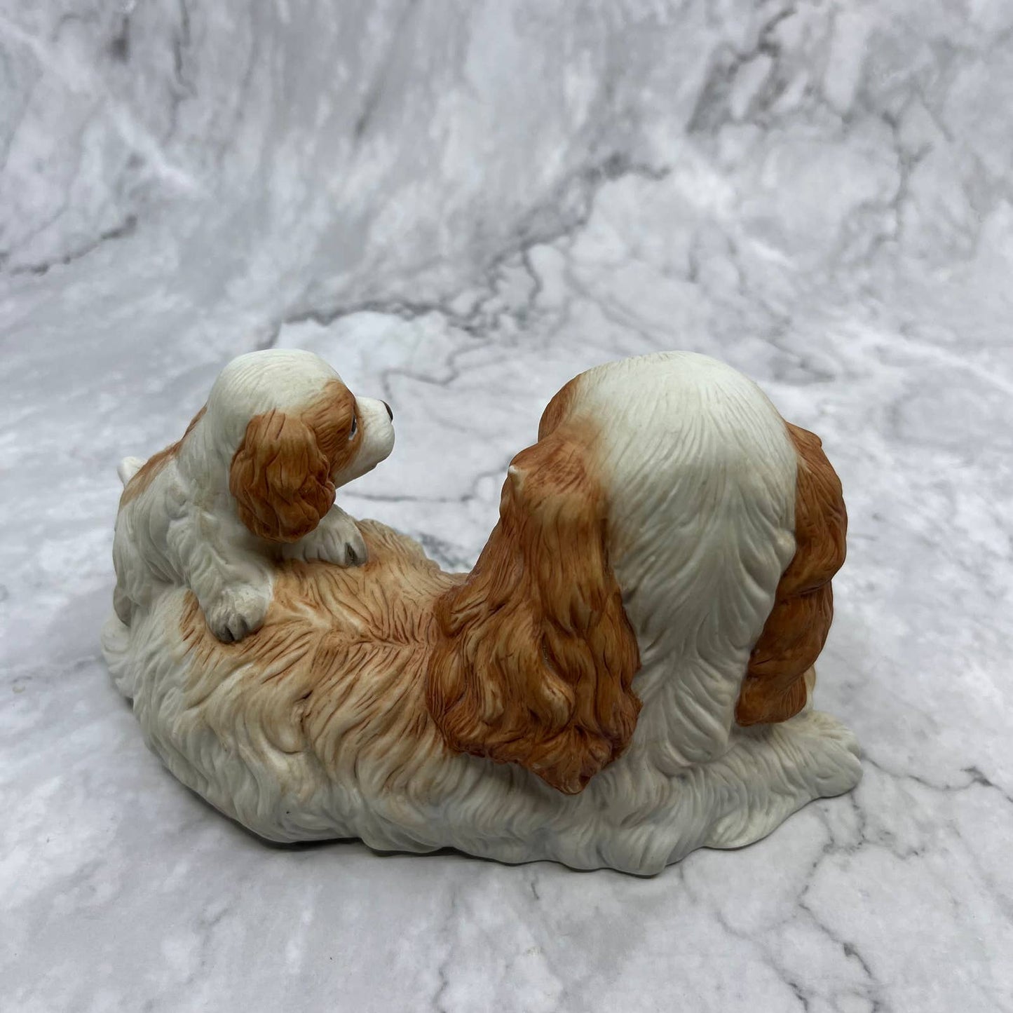 Homco Cocker Spaniel Mother Pups Puppies Ceramic Figurine Dog 7" #1434 TA1