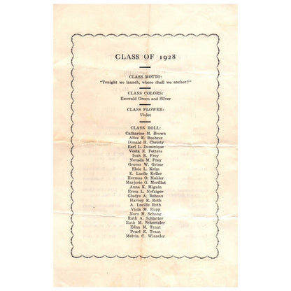 1928 Program 35th Annual Commencement Archbold High School AD8