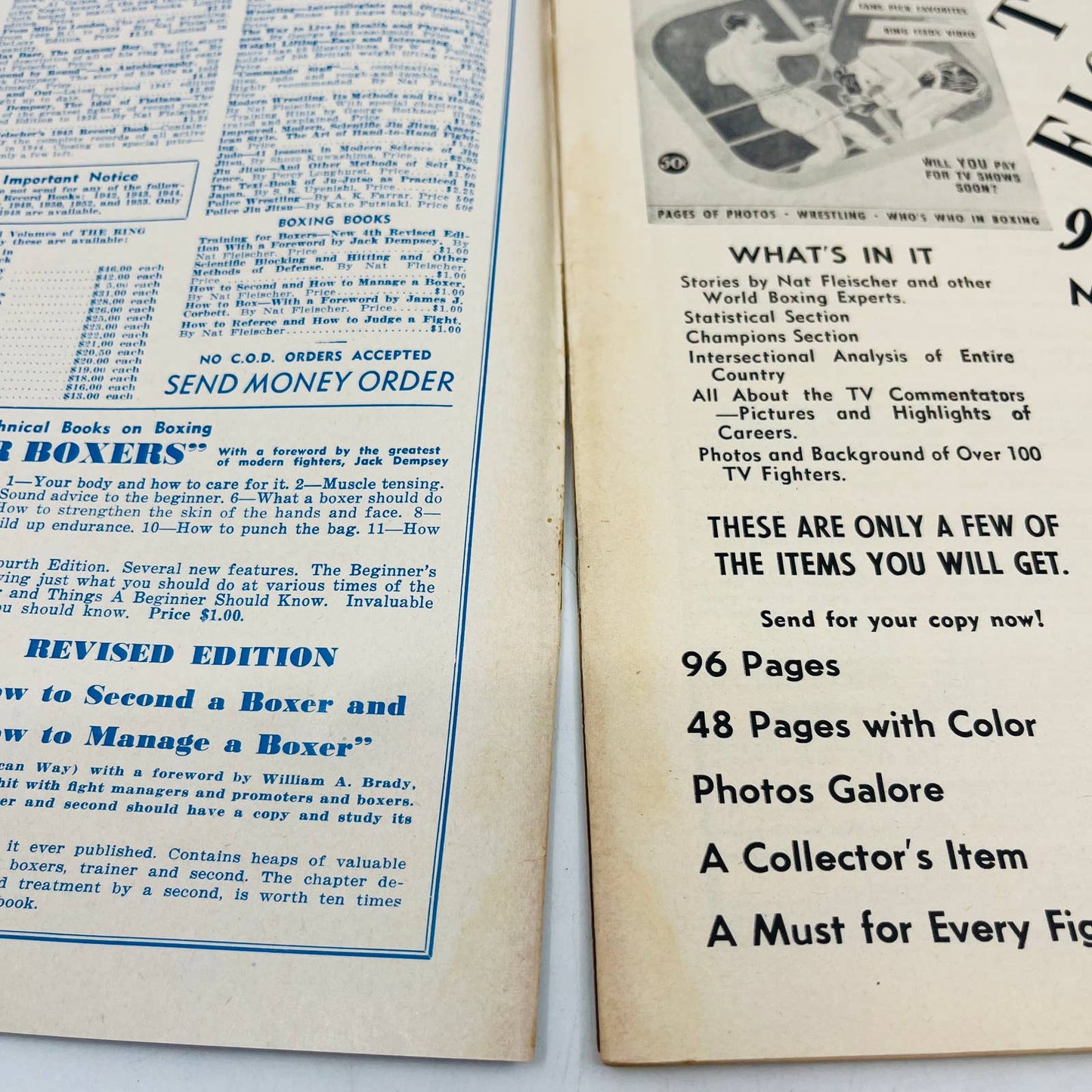 1954 May - The Ring Boxing Magazine – Sandy Saddler Percy Bassett Cover TA5