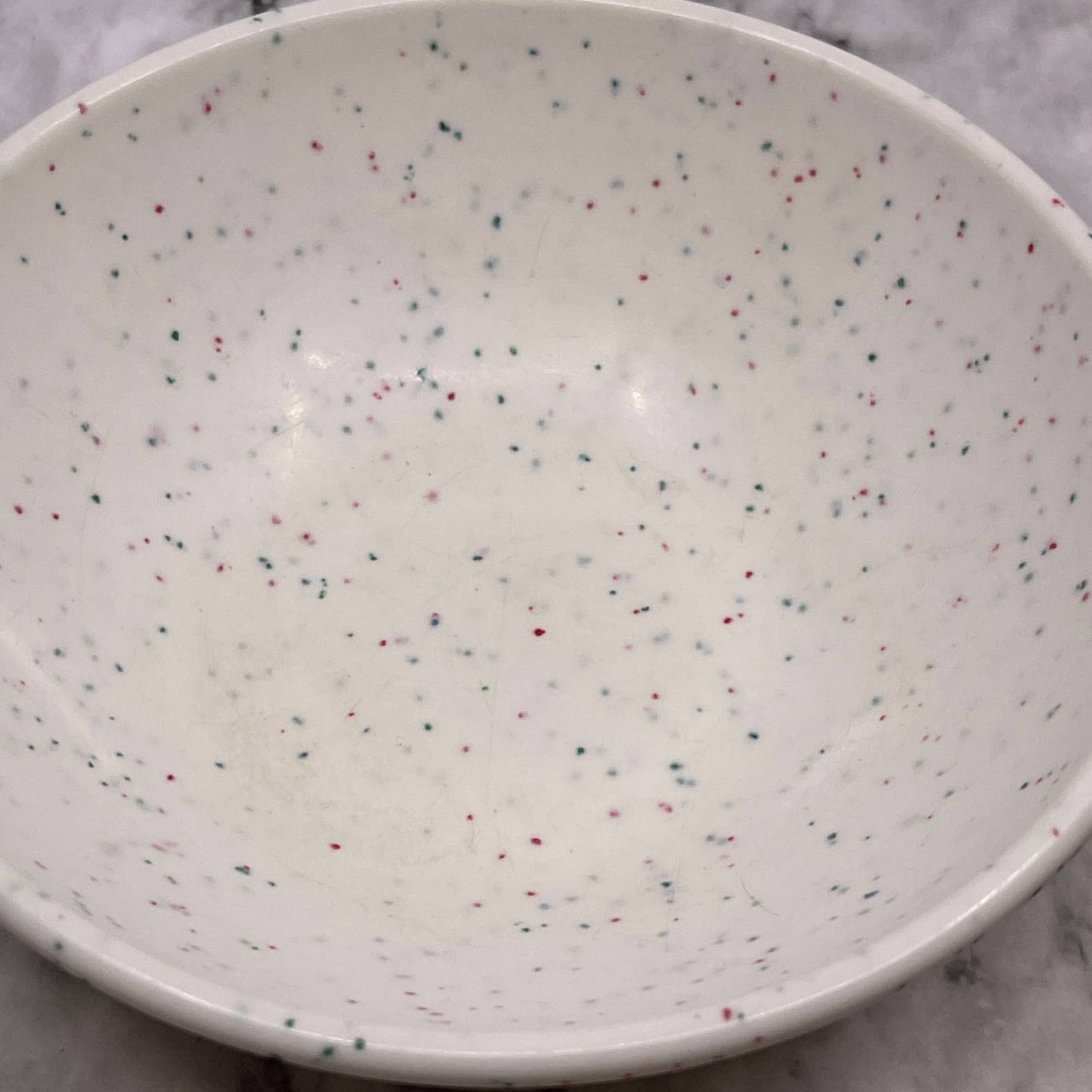 MCM Imperial Ware Speckled Confetti White Ice Cream Bowl Melmac Malamine TA3-2