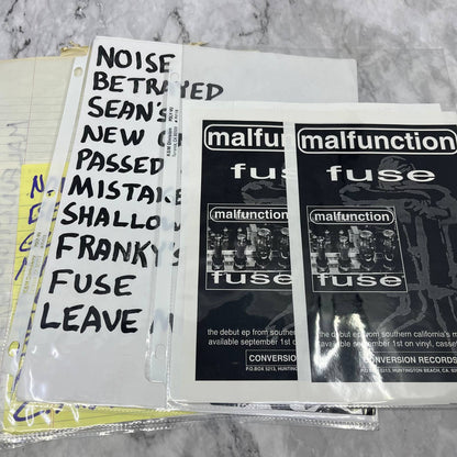 Vintage Malfunction California Indie Rock Fan Ephemera Collection FL5
