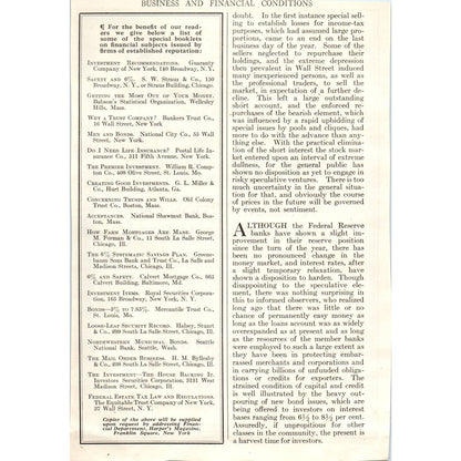 c1920 Harper's Magazine Ad The Continental and Commercial Banks Chicago MA TF6-1