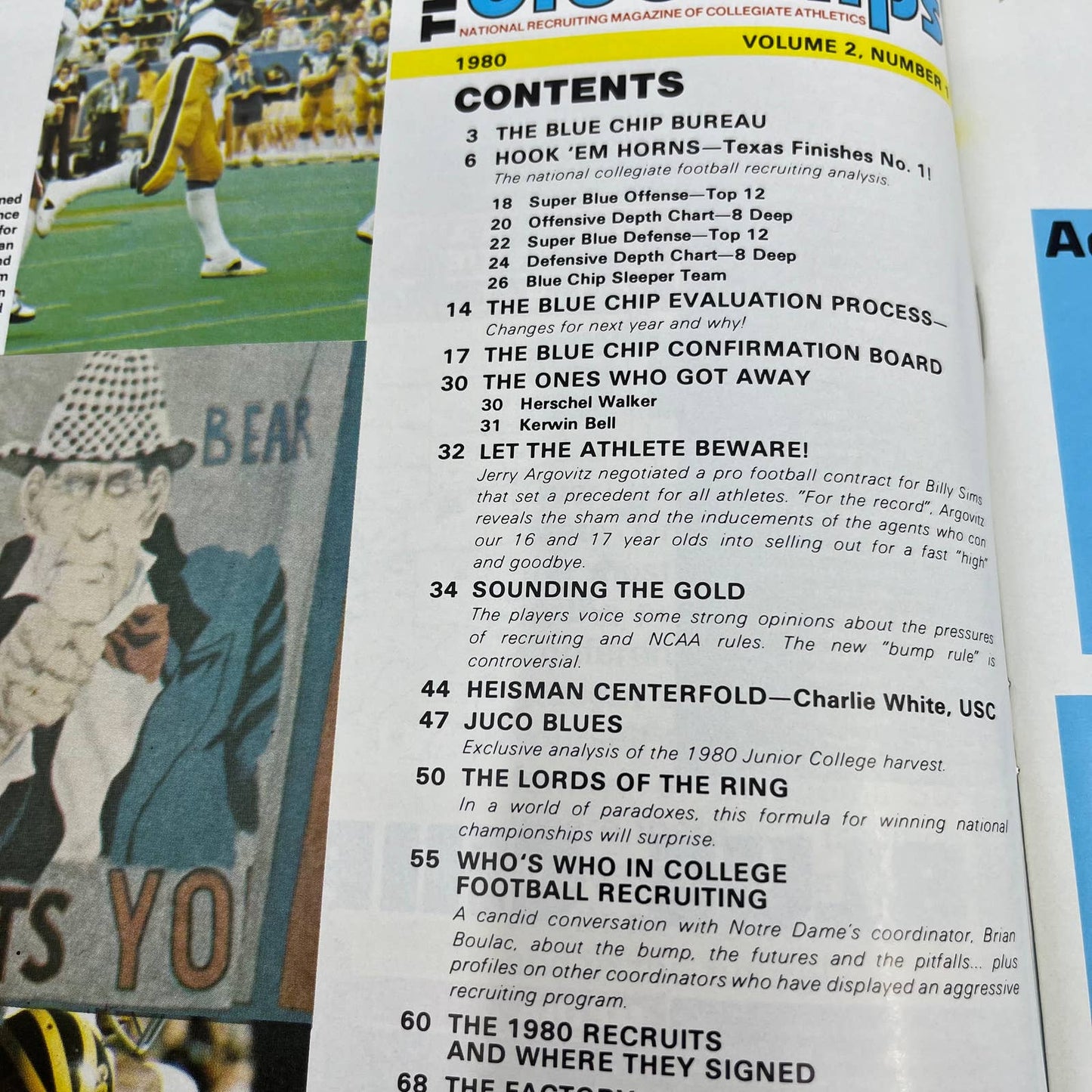 1980 The Blue Chips National Collegiate Recruiting Magazine Herschel Walker TH3