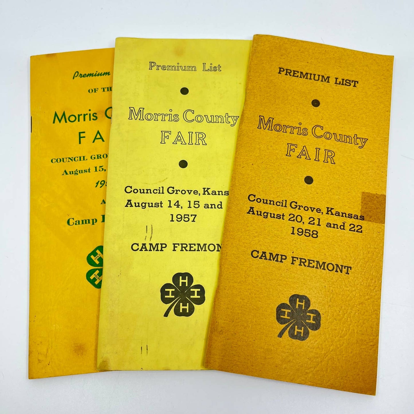 1956-58 Lot of 3 Morris County Fair Premium List Books Council Grove KS TE2