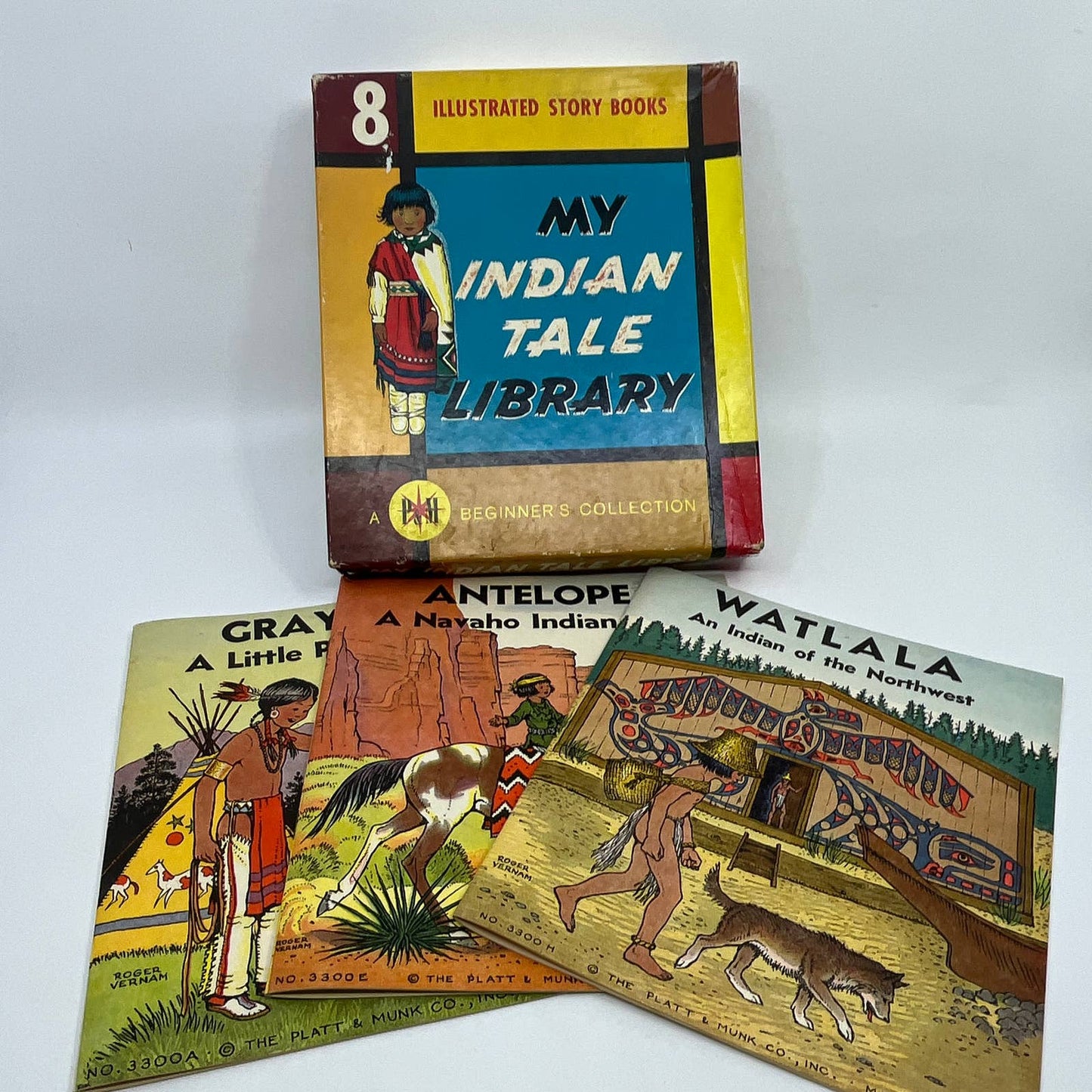 1965 Boxed My Indian Tale Library The Platt & Munk Co. 3 Illustrated Books TG6