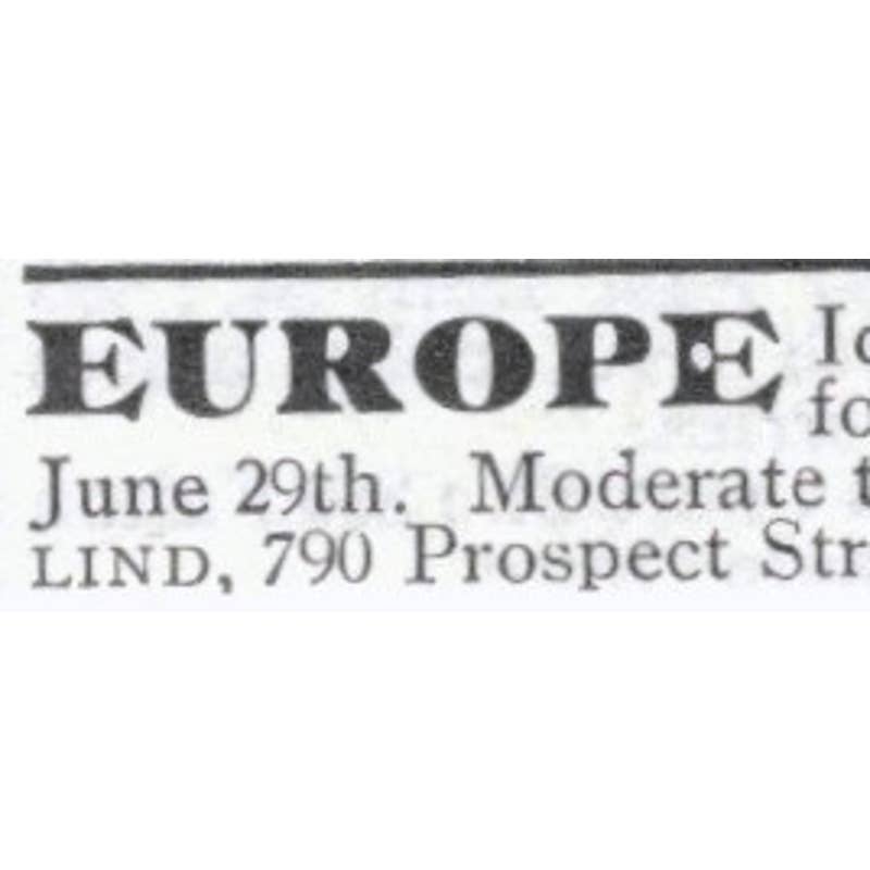 Europe Tour Miss K. Pantlind Cleveland Ohio - 1903 Original Ad TJ8-7-8