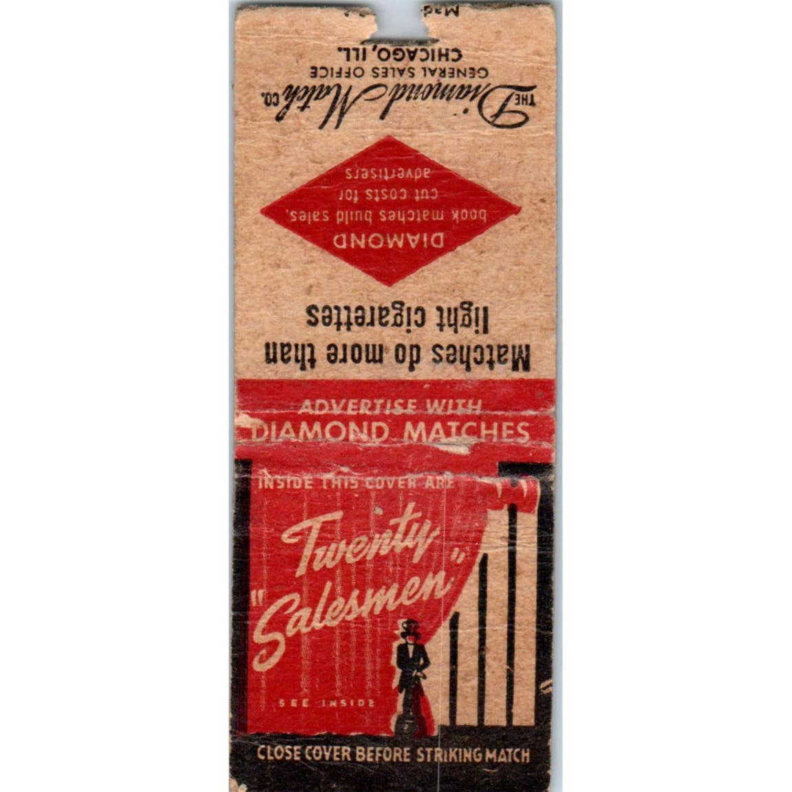 Advertise With Diamond Match Co Chicago Advertising Matchbook Cover SA9-M4