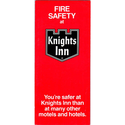 Vintage 1983 Knights Inn Fire Safety Travel Brochure With Inserts AD7