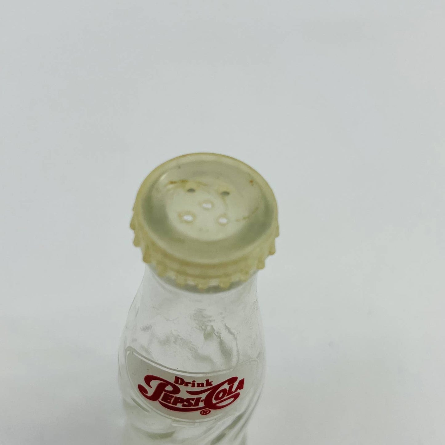 Vintage Glass Pepsi Bottle Salt Shaker  4 1/2” TE1