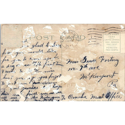 1911 Pennsylvania Railroad Station Charlerol Original Postcard TK1-26