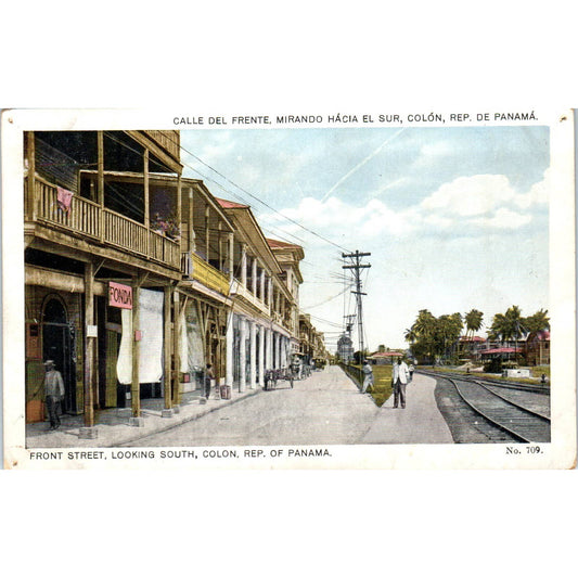 Front Street Colon Rep. Of Panama - Original Postcard TJ7-RP3