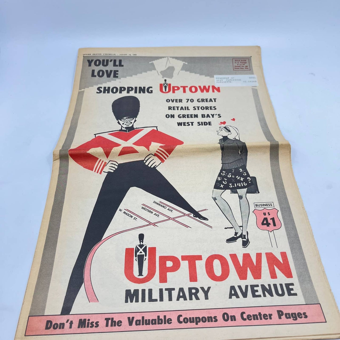 1969 Shopping Uptown Military Avenue Weekly Paper Ad Green Bay WI TF9