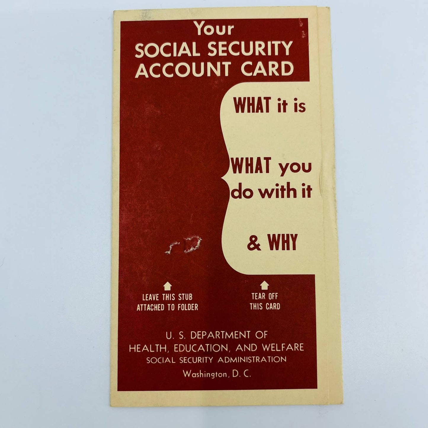 1954 Social Security Account Card Illustrated Brochure Bulletin Instructions C9