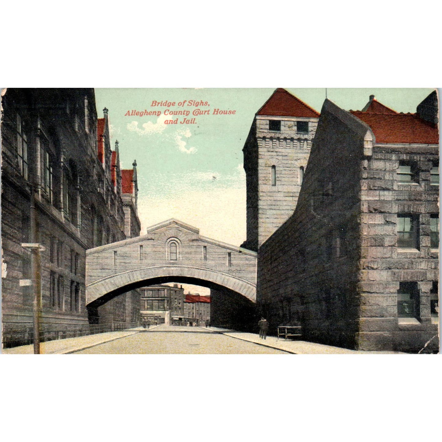 1914 Postcard Bridge of Sighs Allegheny County Courthouse & Jail PA TD8-P2
