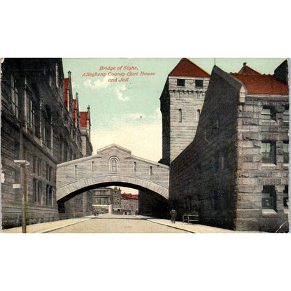 1914 Postcard Bridge of Sighs Allegheny County Courthouse & Jail PA TD8-P2