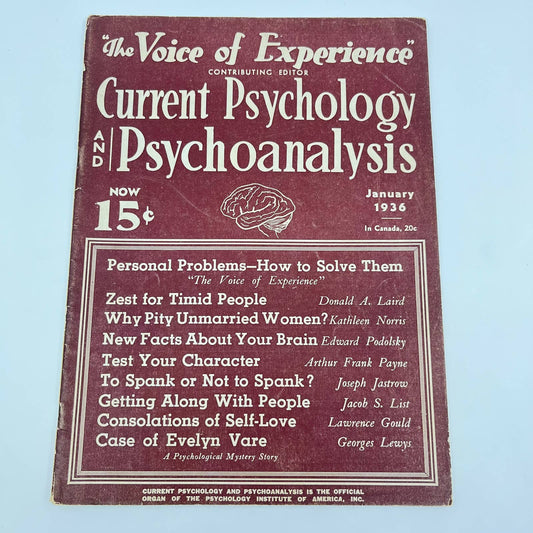 1936 January - Current Psychology and Psychoanalysis Magazine TF3