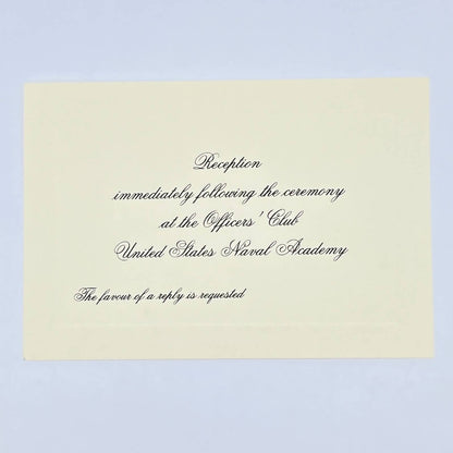 Vintage US Naval Academy Officers' Club Reception Invitation Card AC2