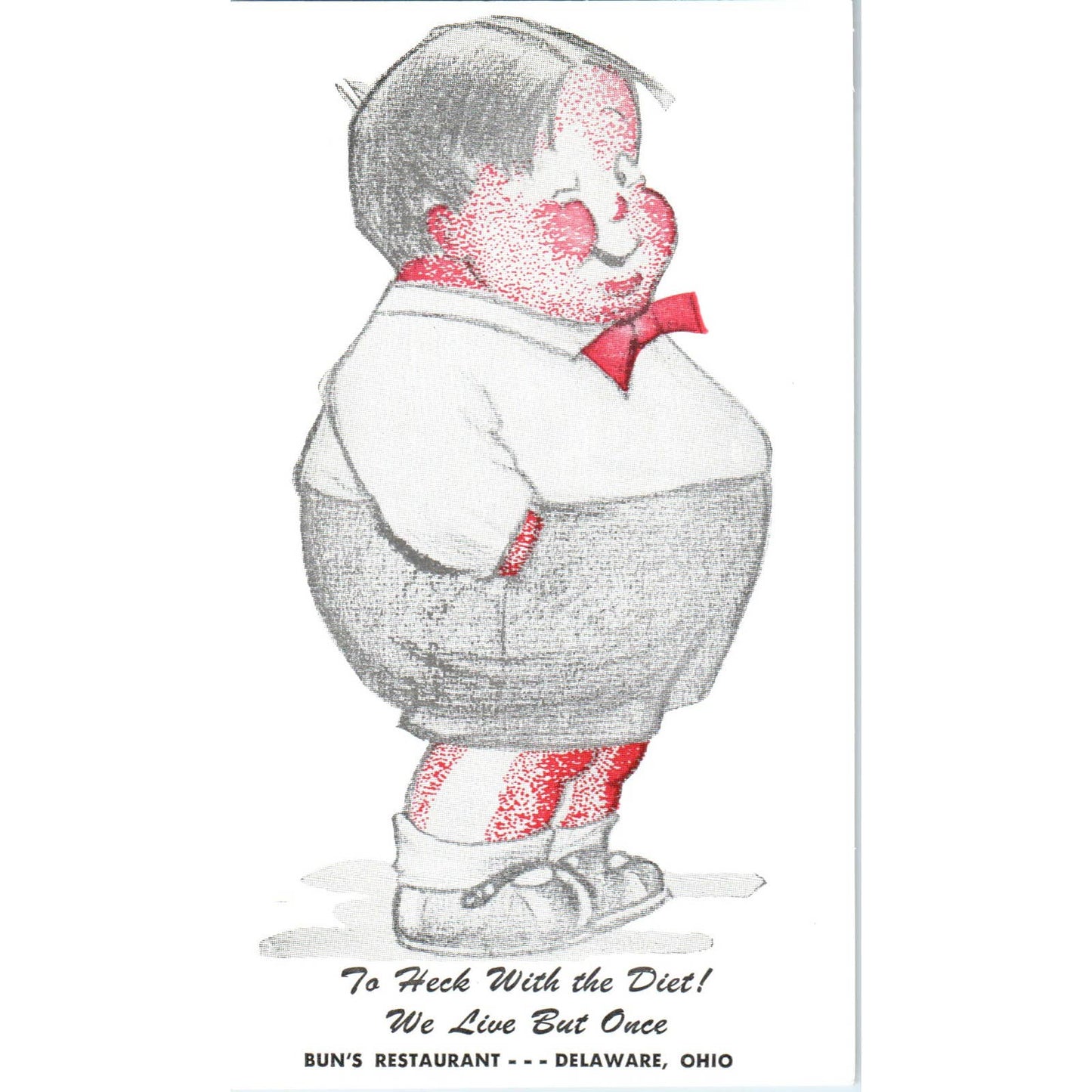Vintage Postcard Bun's Restaurant Delaware Ohio TD9