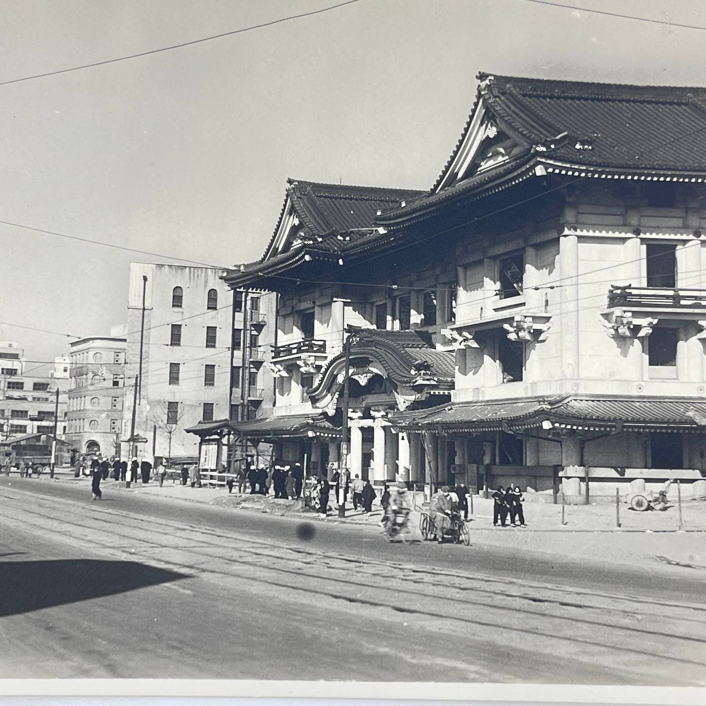 1945 WWII Photo Kabukiza Theatre After Tokyo Bombing Japan 4x6” SC5