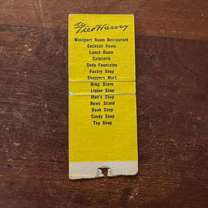 Fred Harvey Restaurants and Shops Across USA Advertising Matchbook Cover SB3-M3