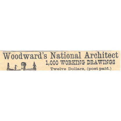 Woodward's National Architect Geo. E Woodward - Ad 1878 Original TJ7-L2-3