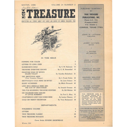 Long John Latham's True Treasure Magazine Mining Metal Detecting Winter 1966 M5